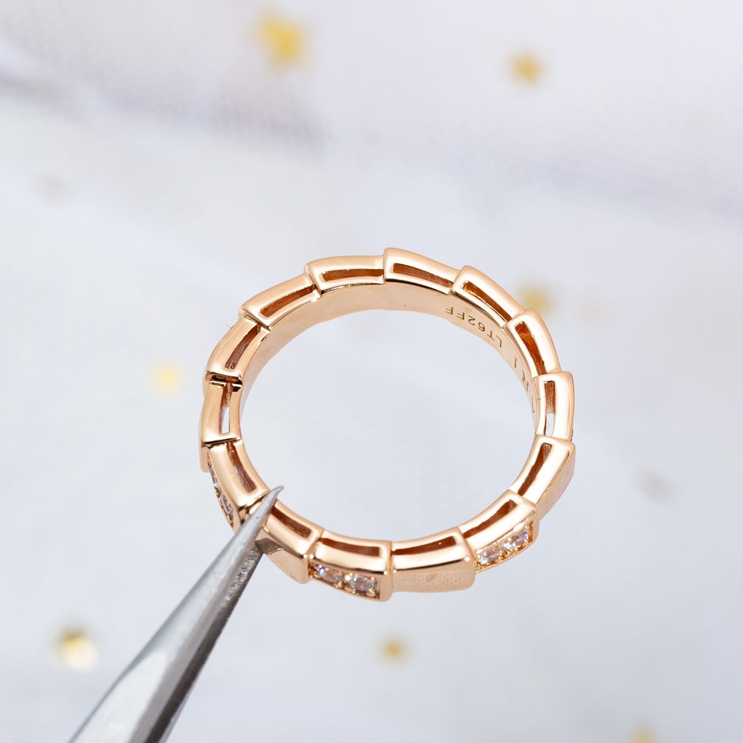 [Noble Jewelry]SERPENTI RING PINK GOLD  3MM