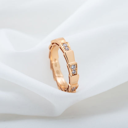 [Noble Jewelry]SERPENTI RING PINK GOLD  3MM