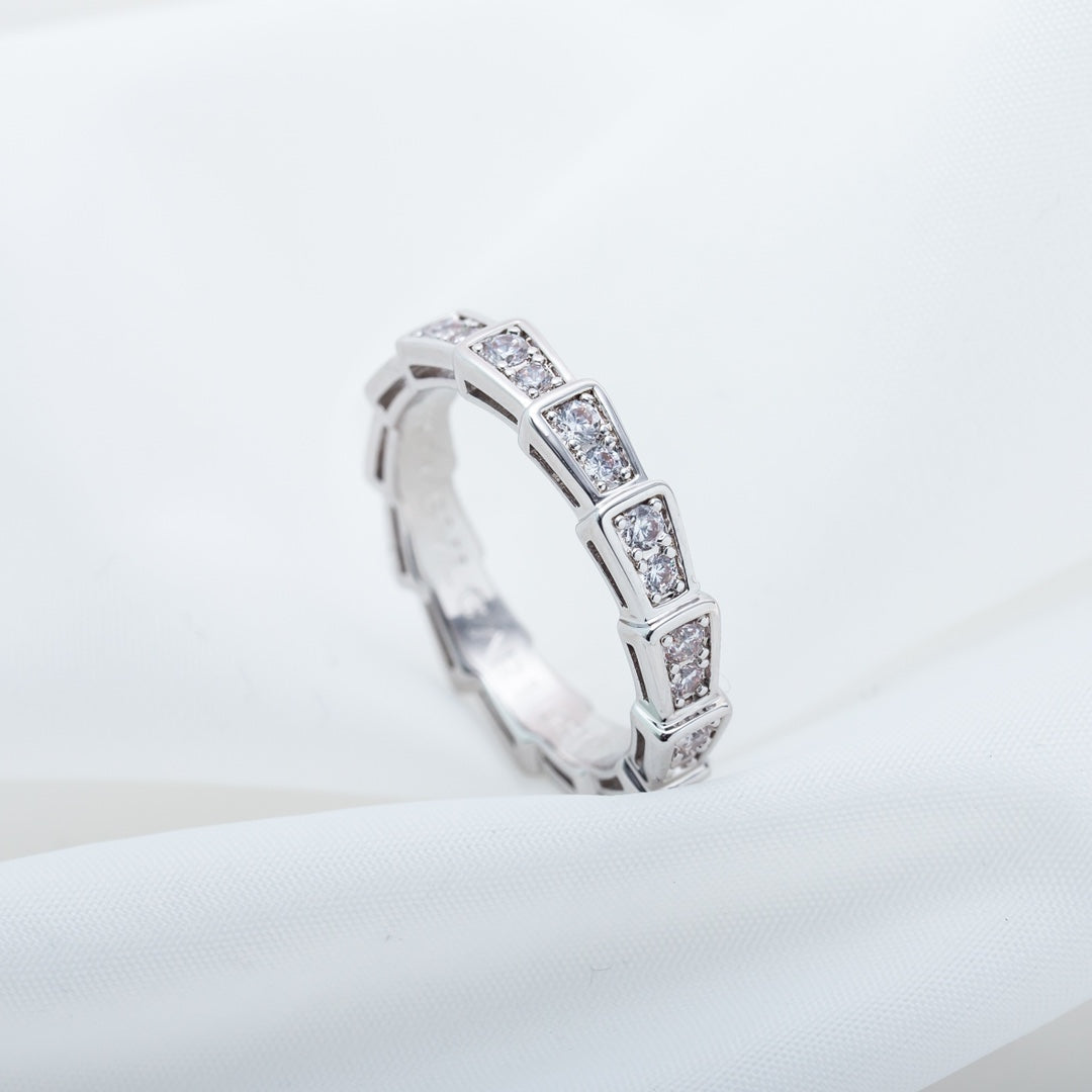 [Noble Jewelry]SERPENTI RING SILVER DIAMOND PAVED 3MM