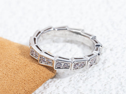 [Noble Jewelry]SERPENTI RING SILVER DIAMOND PAVED 3MM