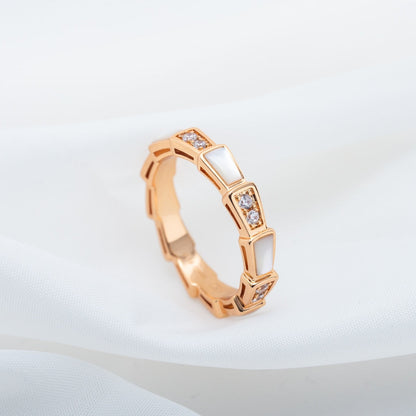 [Noble Jewelry]SERPENTI RING PINK GOLD DIAMOND MOP 3MM