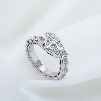 [Noble Jewelry]SERPENTI RING SILVER DIAMOND PAVED 4MM