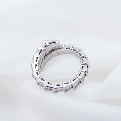 [Noble Jewelry]SERPENTI RING SILVER DIAMOND PAVED 4MM