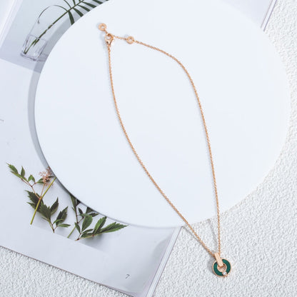 [Noble Jewelry]GARI NECKLACE PINK GOLD MALACHITE