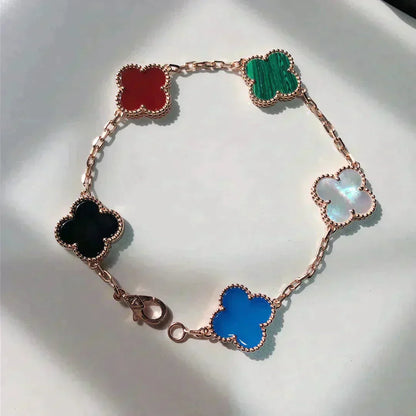 [Noble Jewelry]CLOVER 5 MOTIFS MULTICOLOR  BRACELET