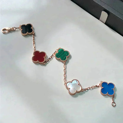 [Noble Jewelry]CLOVER 5 MOTIFS MULTICOLOR  BRACELET