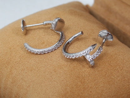 [Noble Jewelry]JUSTE EARRINGS 12.75MM SILVER DIAMOND