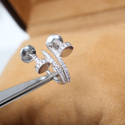 [Noble Jewelry]JUSTE EARRINGS 12.75MM SILVER DIAMOND