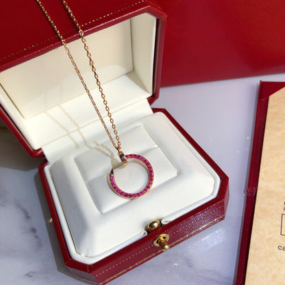 [Noble Jewelry]JUSTE NECKLACE GOLD RED DIAMONDS