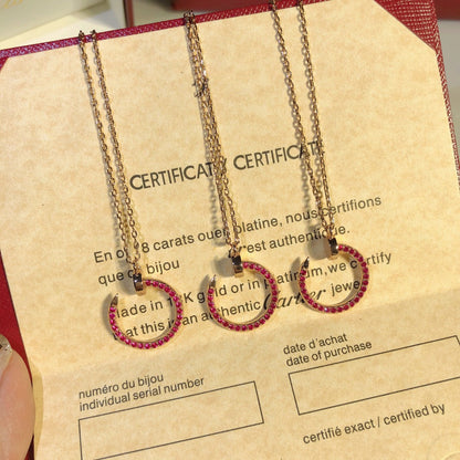 [Noble Jewelry]JUSTE NECKLACE GOLD RED DIAMONDS