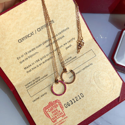 [Noble Jewelry]JUSTE NECKLACE GOLD RED DIAMONDS