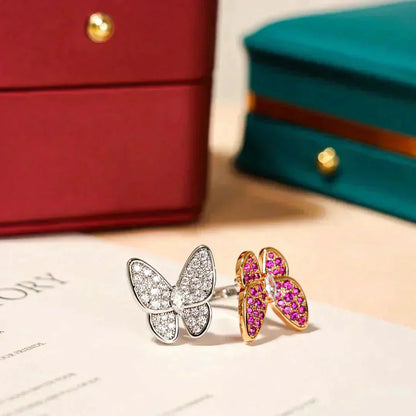 [Noble Jewelry]TWIN BUTTERFLY DIAMOND RING