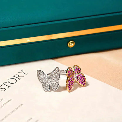 [Noble Jewelry]TWIN BUTTERFLY DIAMOND RING