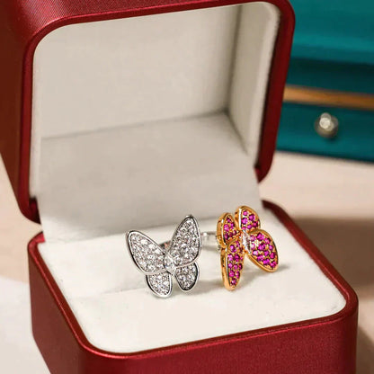 [Noble Jewelry]TWIN BUTTERFLY DIAMOND RING