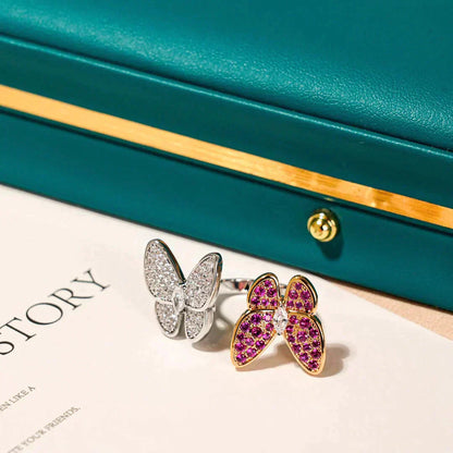 [Noble Jewelry]TWIN BUTTERFLY DIAMOND RING