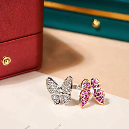 [Noble Jewelry]TWIN BUTTERFLY DIAMOND RING