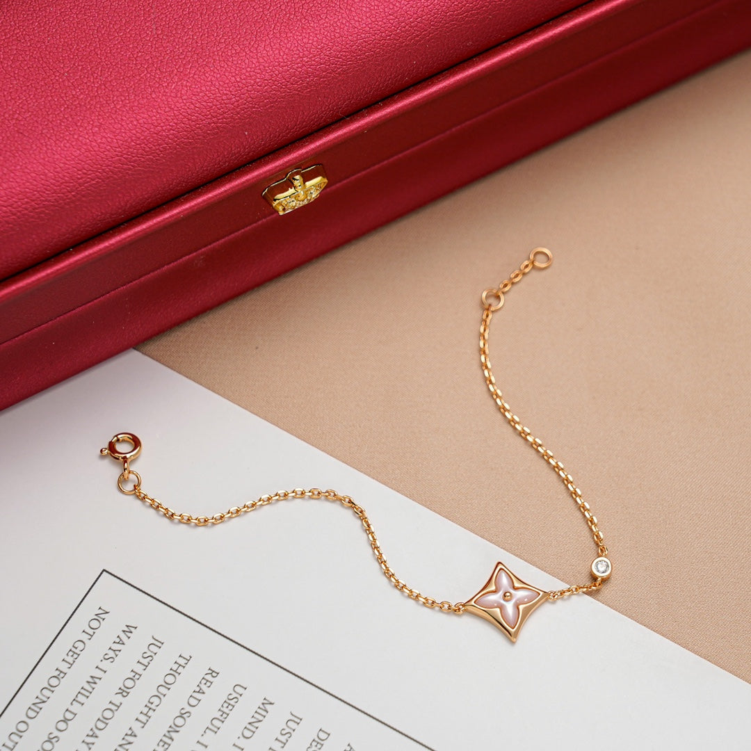 [Noble Jewelry]STAR 1 DIAMOND PINK GOLD BRACELET