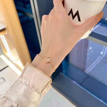 [Noble Jewelry]STAR 1 DIAMOND PINK GOLD BRACELET