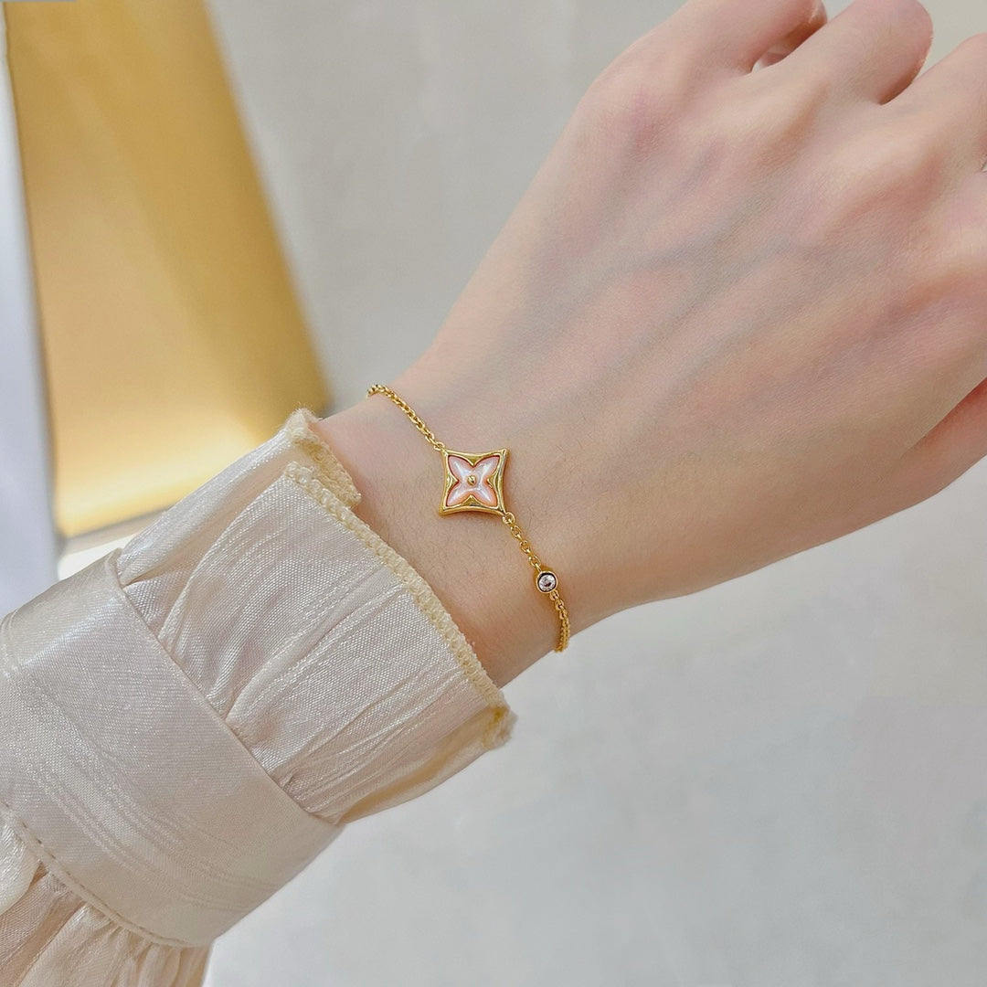 [Noble Jewelry]STAR 1 DIAMOND PINK GOLD BRACELET