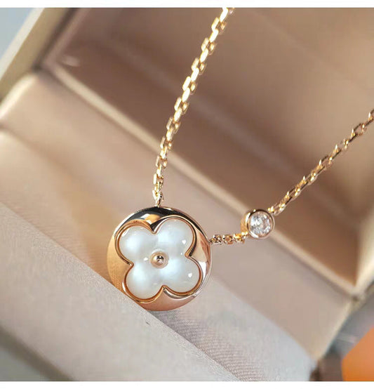 [Noble Jewelry]SUN MOP GOLD 1 DIAMOND NECKLACE