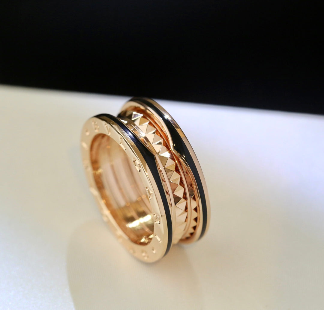 [Noble Jewelry]ZERO 1 GOLD BLACK CERAMIC RING