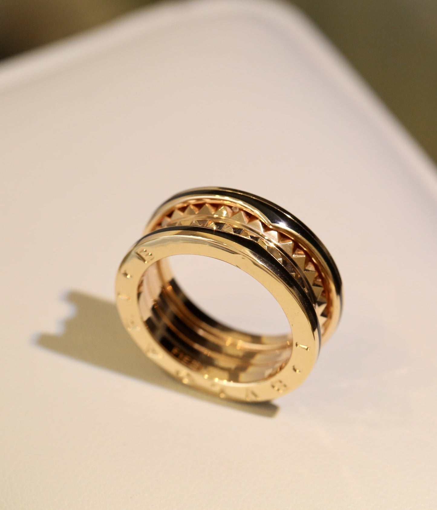 [Noble Jewelry]ZERO 1 GOLD BLACK CERAMIC RING