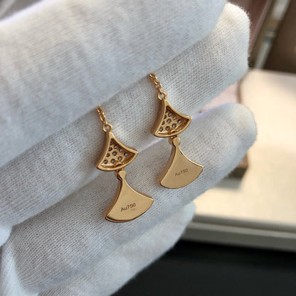 [Noble Jewelry]DREAM EARRINGS 3 MOTIFS DIAMOND MOP PINK GOLD