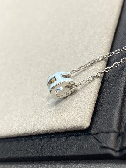 [Noble Jewelry]POP H LIGHT BLUE NECKLACE