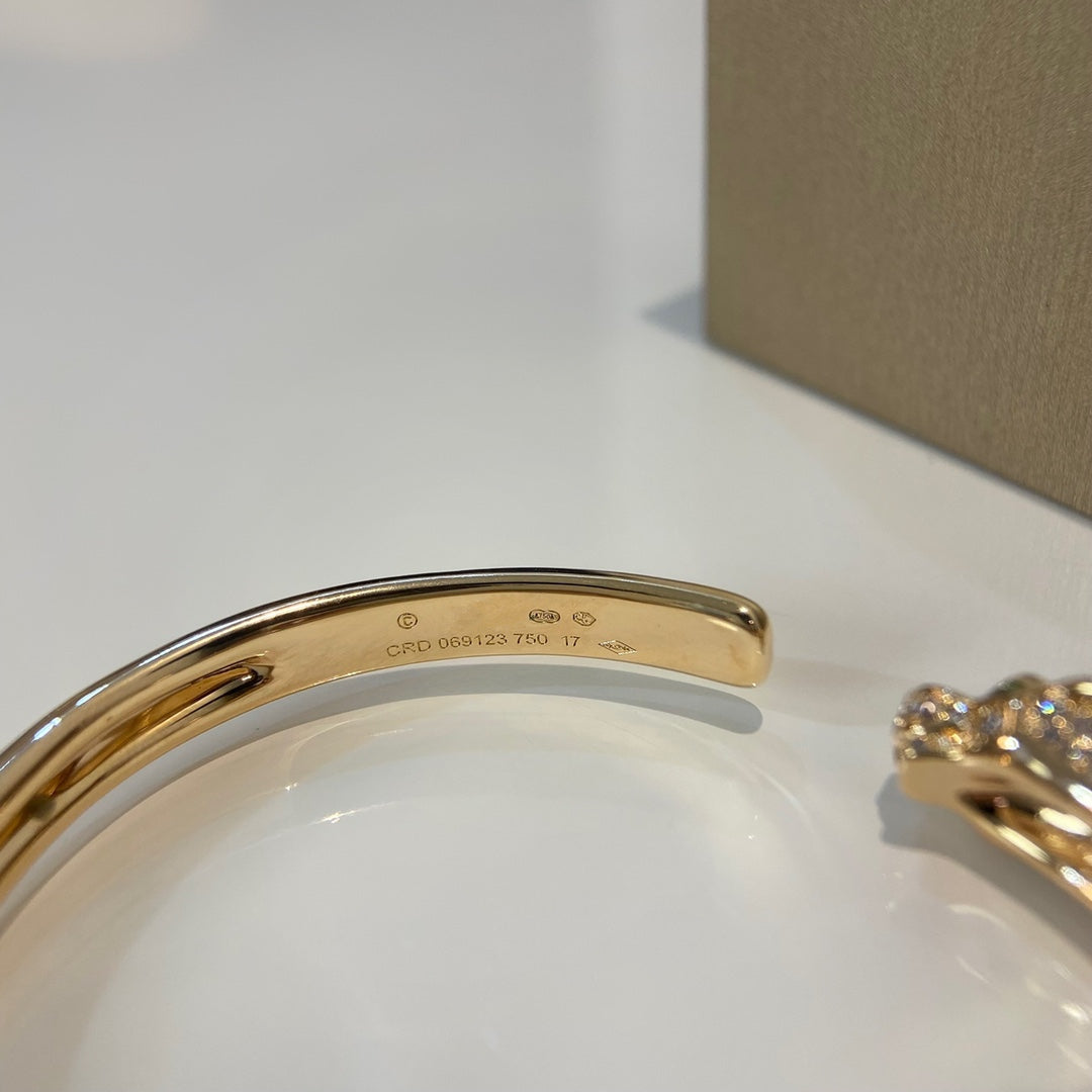 [Noble Jewelry]PANTHERE GOLD DIAMOND OPEN BRACELET