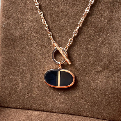 [Noble Jewelry]CHAINE VERSO BLACK CERAMIC NECKLACE