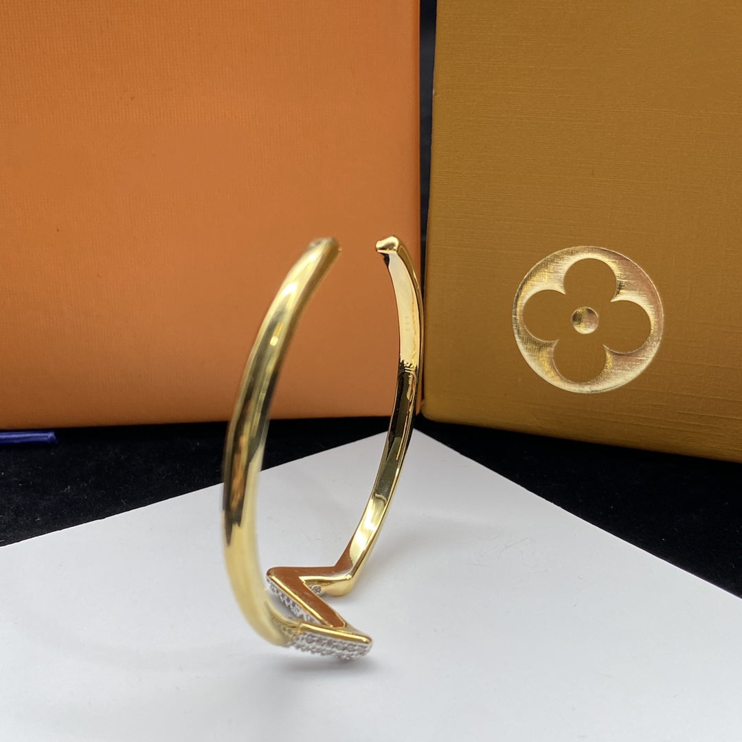 [Noble Jewelry]VOLTE UPSITE DOWN DIAMOND GOLD OPEN BRACELET