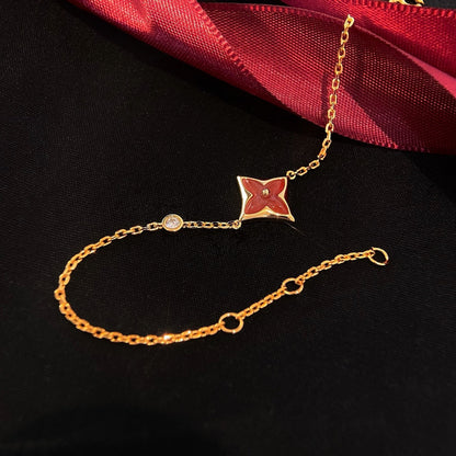 [Noble Jewelry]COLOR STAR CARNELIAN PINK GOLD DIAMOND BRACELET