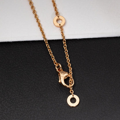 [Noble Jewelry]ZERO 1 WHITE CERAMIC PINK GOLD DIAMOND NECKLACE