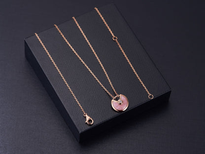 [Noble Jewelry]AMULETTE ROSE GOLD PINK MOP NECKLACE