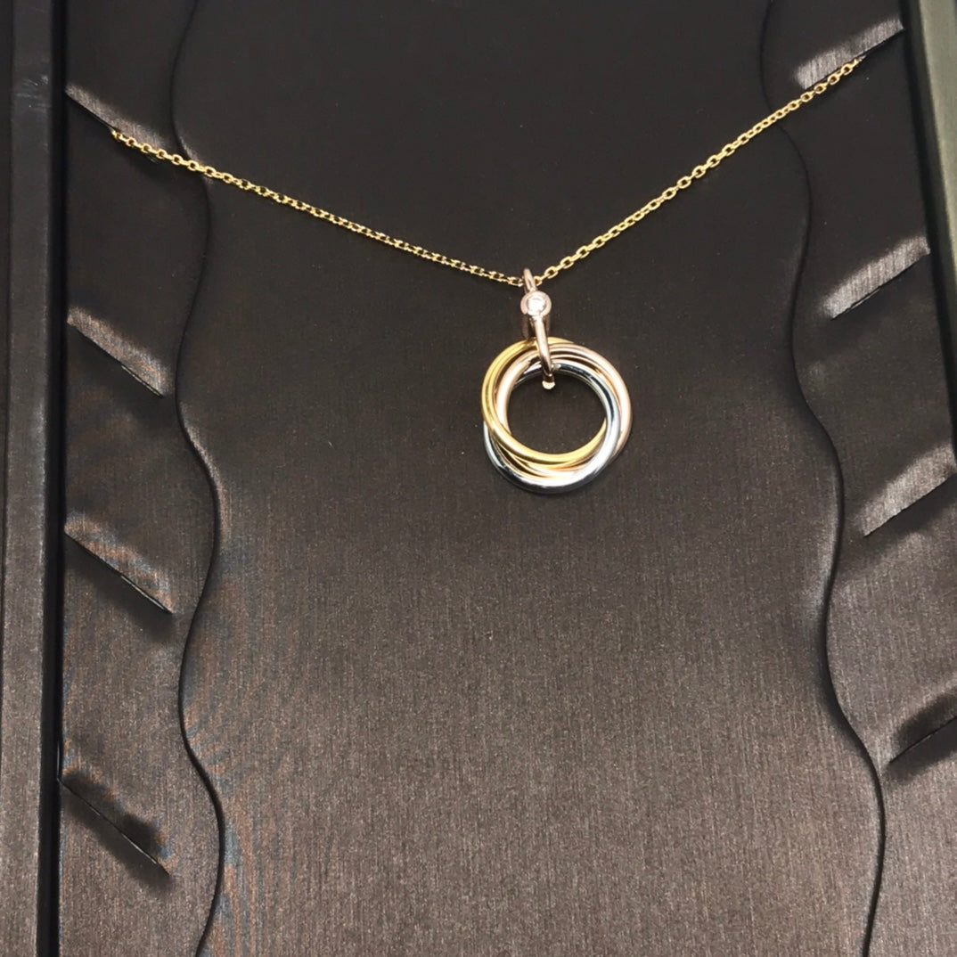 [Noble Jewelry]TRINITY SILVER GOLD PINK GOLD NECKLACE