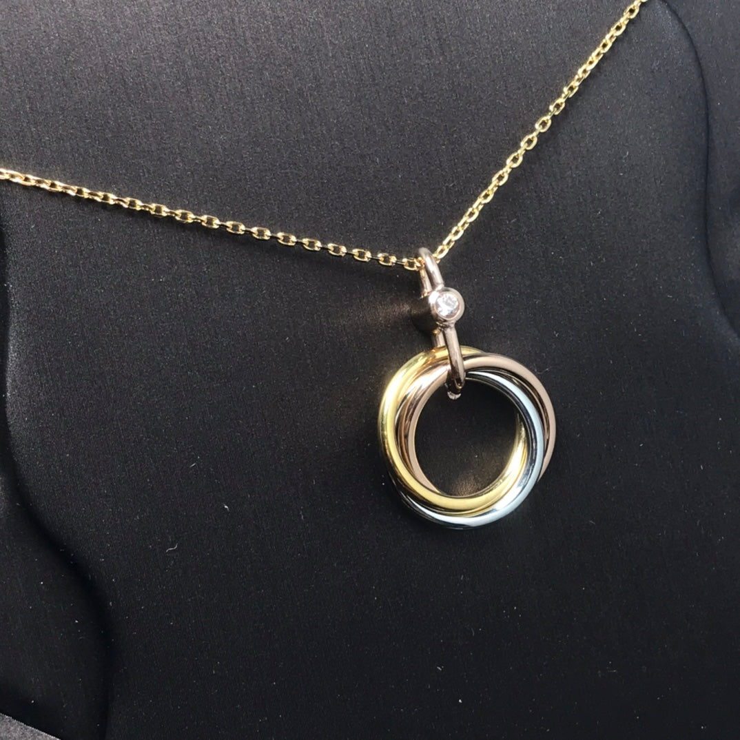 [Noble Jewelry]TRINITY SILVER GOLD PINK GOLD NECKLACE