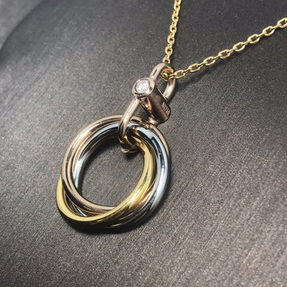 [Noble Jewelry]TRINITY SILVER GOLD PINK GOLD NECKLACE