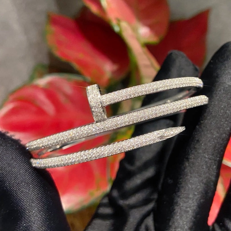 [Noble Jewelry]JUSTE BRACELET 3.5MM DOUBLE ROWS SILVER DIAMOND