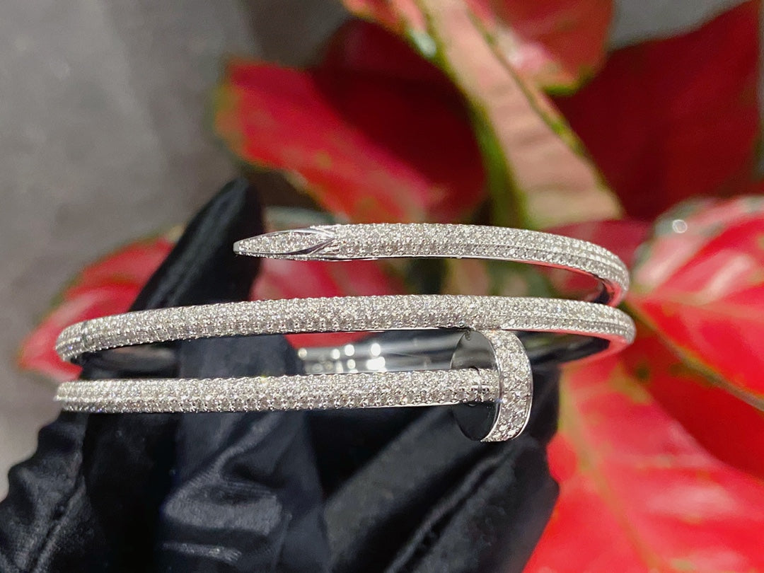 [Noble Jewelry]JUSTE BRACELET 3.5MM DOUBLE ROWS SILVER DIAMOND