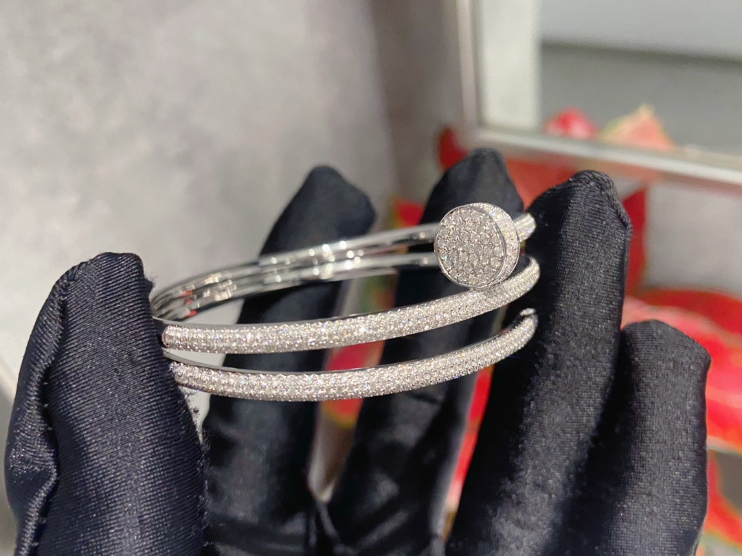 [Noble Jewelry]JUSTE BRACELET 3.5MM DOUBLE ROWS SILVER DIAMOND