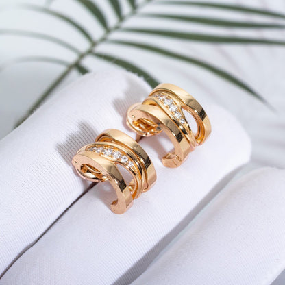 [Noble Jewelry]ZERO 1 PINK GOLD DIAMONDS EARRINGS