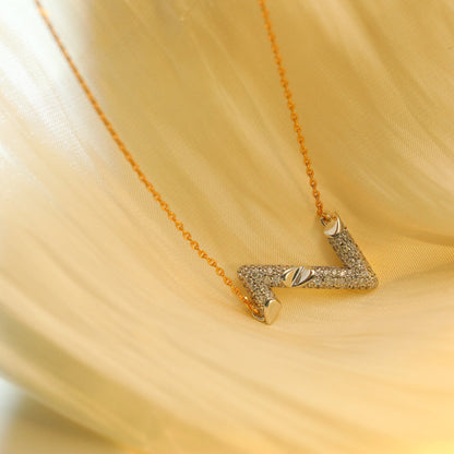 [Noble Jewelry]VOLT SILVER DIAMOND PEDANT NECKLACE