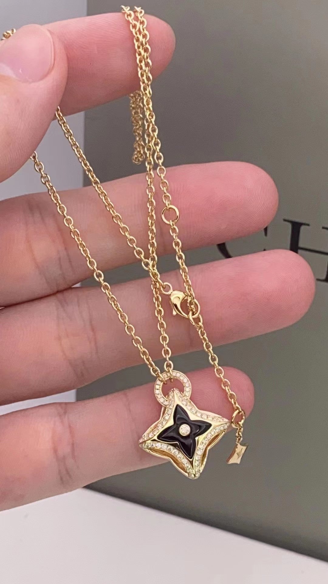 [Noble Jewelry]STAR PEDANT PINK GOLD DIAMOND NECKLACE