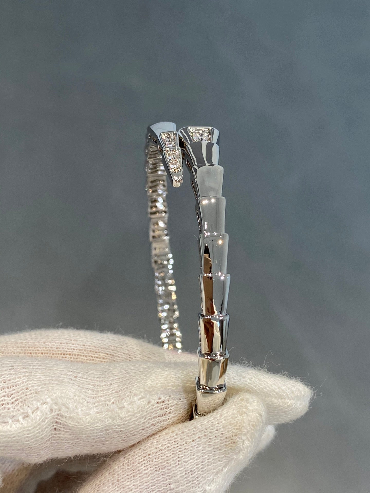 [Noble Jewelry]SERPENTI BRACELET DIAMONDS SILVER