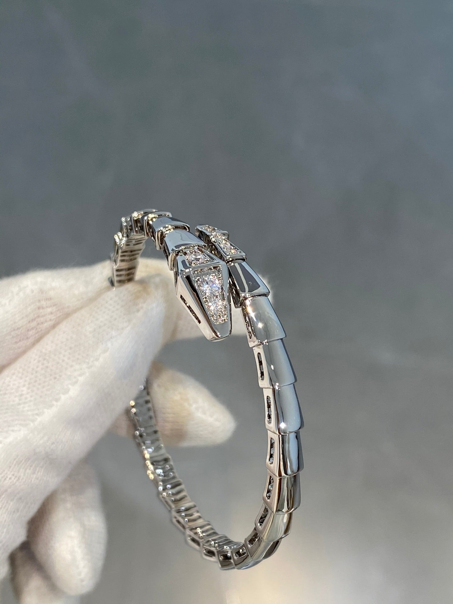 [Noble Jewelry]SERPENTI BRACELET DIAMONDS SILVER