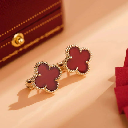 [Noble Jewelry]CLOVER MEDIUM 1 MOTIFS CARNELIAN  EARRINGS