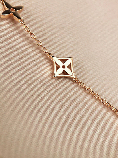 [Noble Jewelry]STAR AND SUN 7 MOTIFS GOLD BRACELET