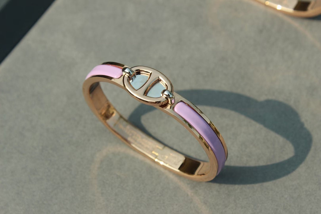 [Noble Jewelry]CLIC CHAINE PINK GOLD BRACELET