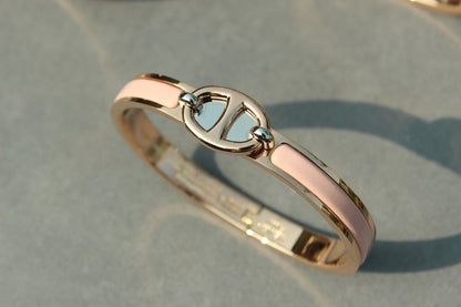 [Noble Jewelry]CLIC CHAINE PINK GOLD BRACELET