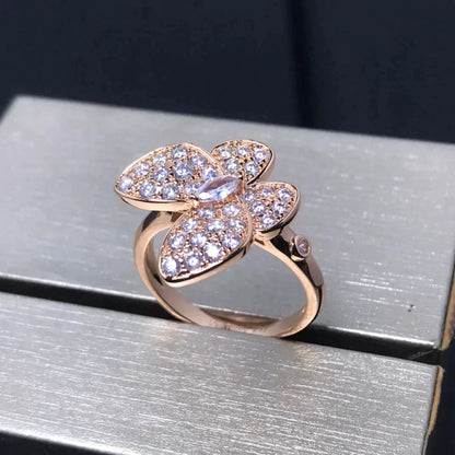 [Noble Jewelry]BUTTERFLY PINK GOLD DIAMOND RING